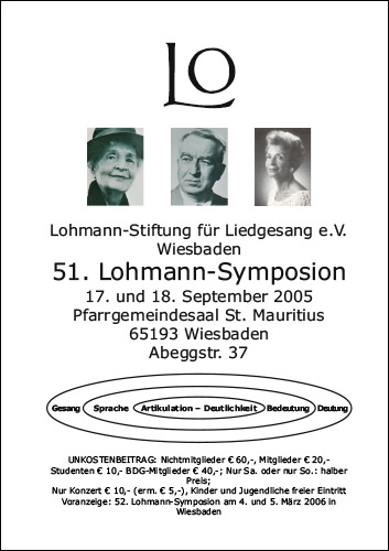 51. Lohmann-Symposion