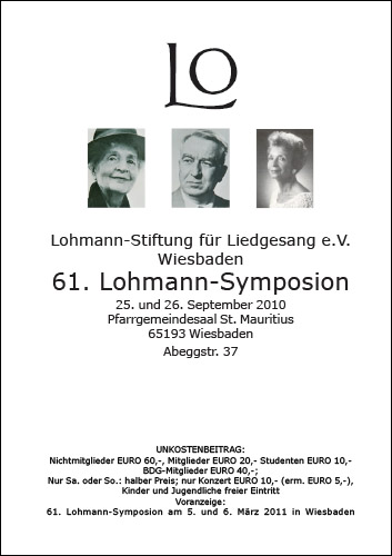 61. Lohmann-Symposion