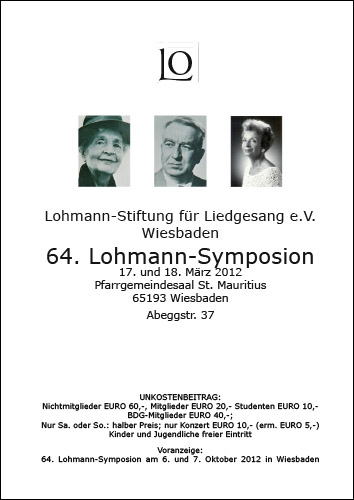 64. Lohmann-Symposion