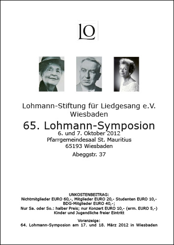 65. Lohmann-Symposion